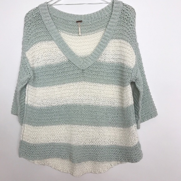 Free People Park Slope sweater mint/cream size S - Picture 3 of 8
